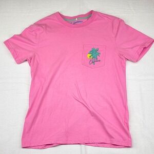 Chubbies Women's Graphic T-Shirt Medium Pink‎ Skys Out Thighs Out Palm Tree